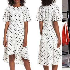 NWT Eliza J Polka Dot Midi Dress